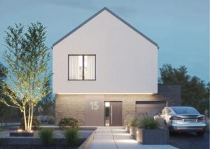 Nowoczesny dom piętrowy z garażem budowa Poznań Czapury
