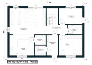 Nowoczesna stodoła projekt Czapury Kamionki Rzut