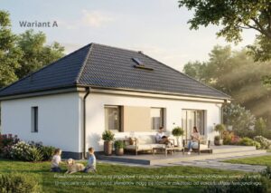 Wizualizacja domu z dachem czterospadowym Kamionki