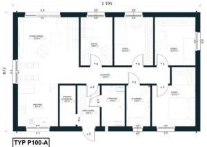 Rzut salonu z aneksem dom parterowy GPDF Poznań