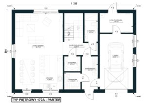 Nowoczesna stodoła projekt Czapury Kamionki Rzut