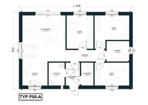Rzut Nowoczesny dom parterowy projekt Poznań Czapury